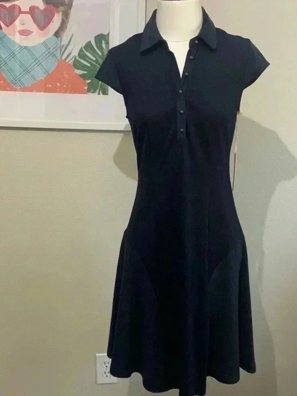 Nanette Lepore Dark Navy Collared Midi Dress